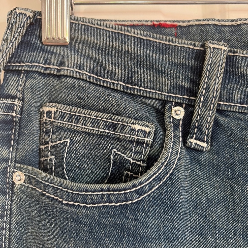 True Religion Becca Bootcut Jeans Womens 28 Medium Wash Mid Rise Y2K Flare Denim - Picture 3 of 16